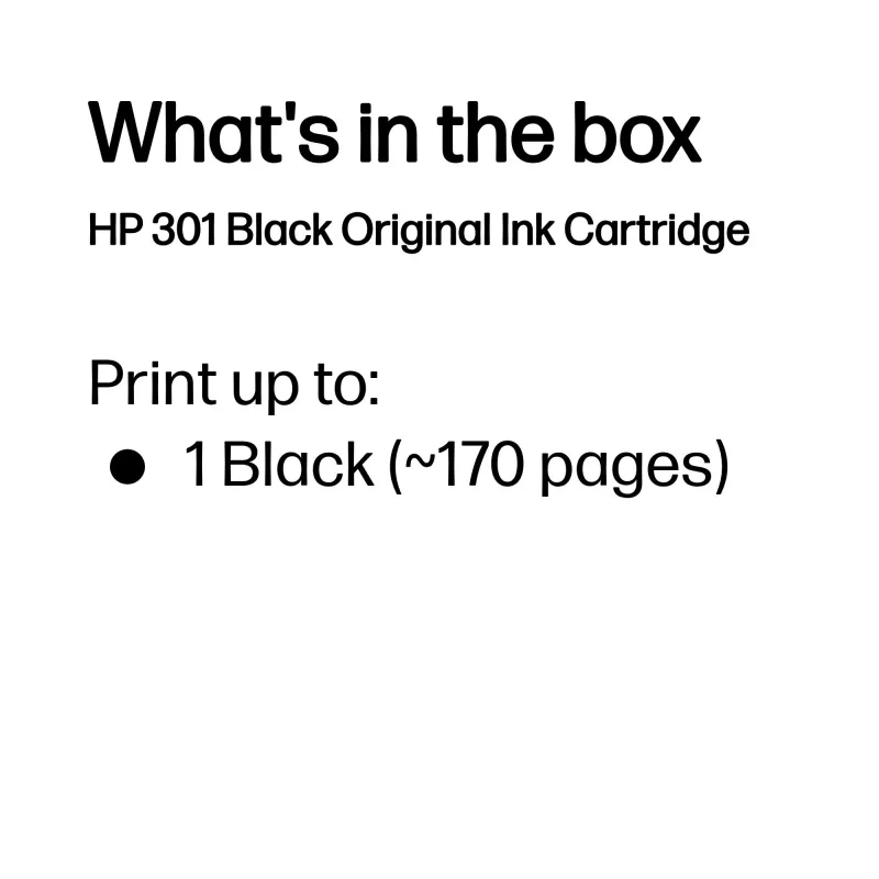 HP 301 originálna atramentová kazeta čierna