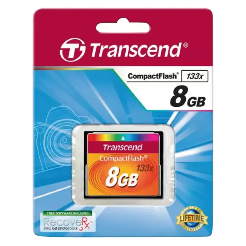 CompactFlash karta Transcend TS8GCF133, 8GB, 50MB/s čítanie, 20MB/s zápis