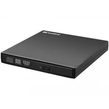 Sandberg USB DVD mechanika, čierna, desktop/notebook, DVD Super Multi, USB 2.0, CD-R, CD-ROM, CD-RW, DVD-R, DVD-ROM, DVD-RW, 24x