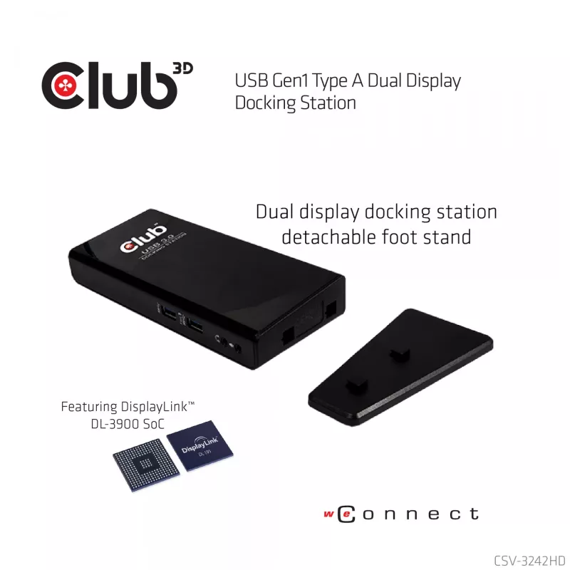 CLUB3D USB Gen1 Type A Dual Display (HDMI a DVI) DisplayLink™ dokovacia stanica