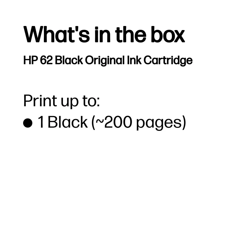 HP 62 čierna originálna atramentová kazeta