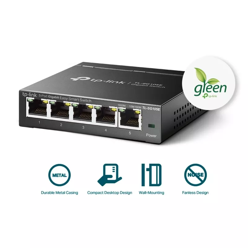 TP-Link 5-portový Gigabit Easy Smart Switch, Managed, L2, Gigabit Ethernet (10/100/1000)