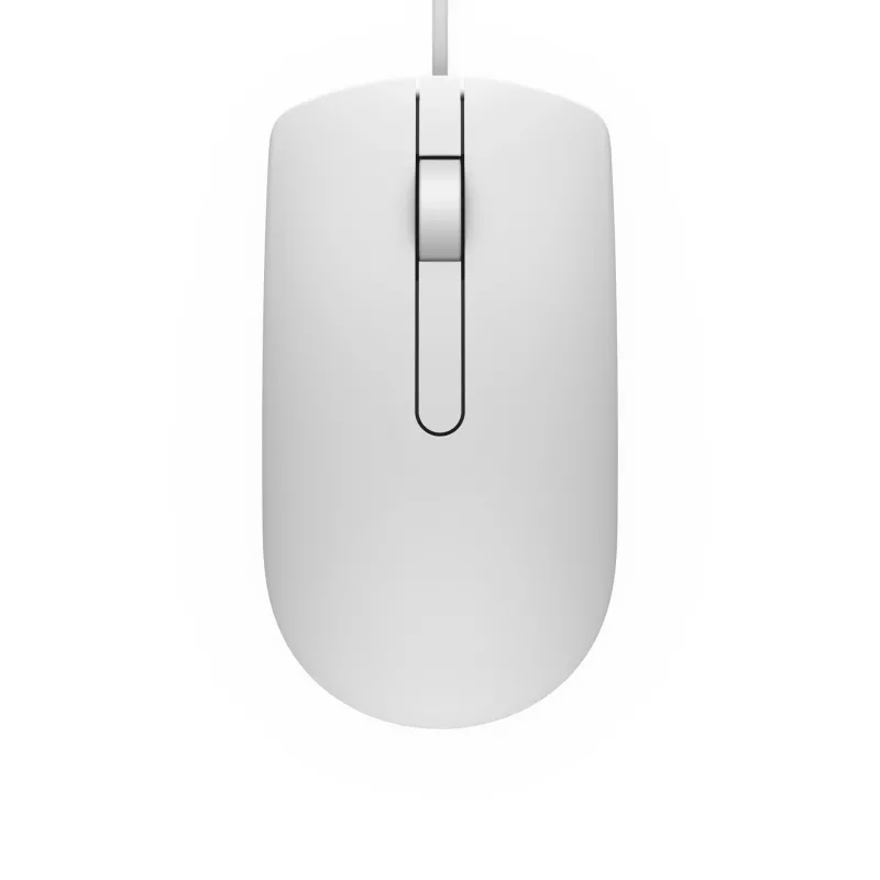 DELL káblová myš - MS116 - biela, obojručná, optická, USB Type-A, 1000 DPI, biela