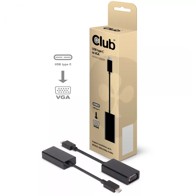 USB 3.1 Type C na VGA aktívny adaptér CLUB3D CAC-1502