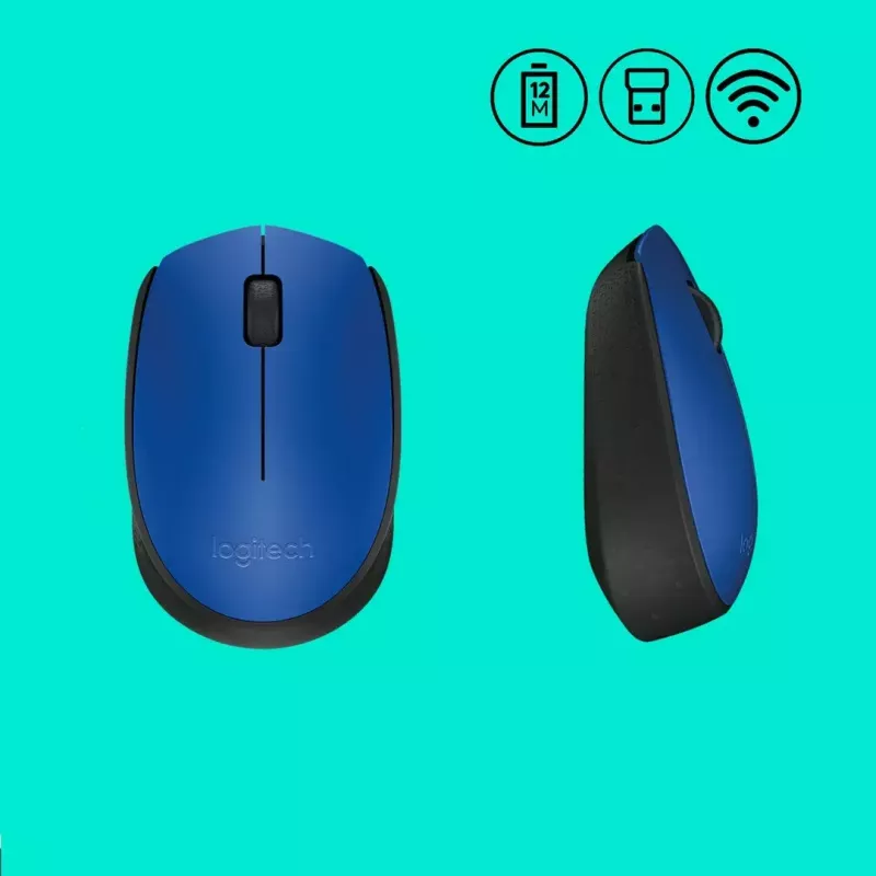Logitech M171 myš RF bezdrôtová optická 1000 DPI, modrá