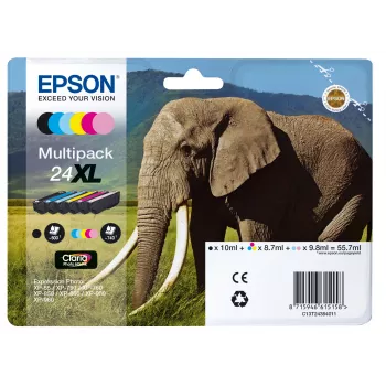 Epson Elephant multipack 6 farieb 24XL Claria Photo HD atrament