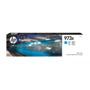 HP 973X Originálna PageWide kazeta s vysokou výťažnosťou, azúrová, 1 ks, 7000 strán