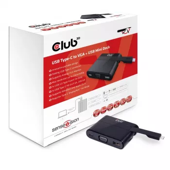 CLUB3D USB Type-C na VGA + USB 3.0 + USB Type-C nabíjanie Mini dock