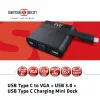 CLUB3D USB Type-C na VGA + USB 3.0 + USB Type-C nabíjanie Mini dock
