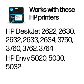 HP 304 trojfarebná Originálna atramentová kazeta, azúrová, purpurová, žltá, 1 ks, 100 strán