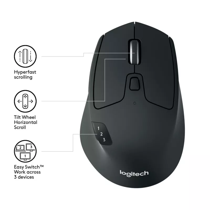 LOGITECH M720 Triathlon Multi-Device bezdrôtová myš - čierna