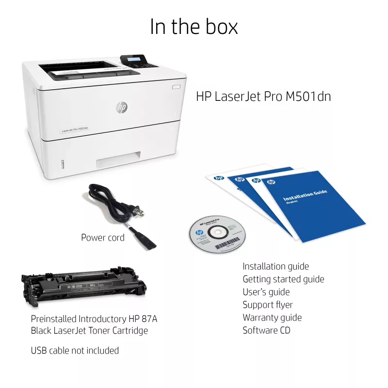HP LaserJet Pro M501dn, laser, 600 x 600 DPI, A4, 43 str./min, obojstranná tlač, sieťová