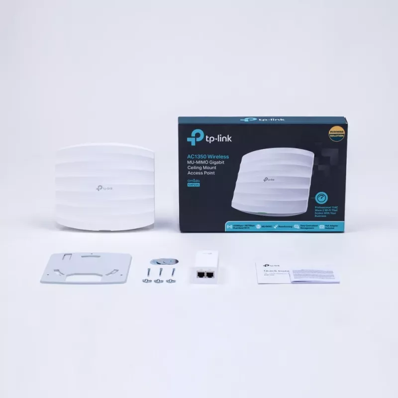 TP-Link Omada EAP225 bezdrôtový prístupový bod 1350 Mbit/s biela Power over Ethernet (PoE)