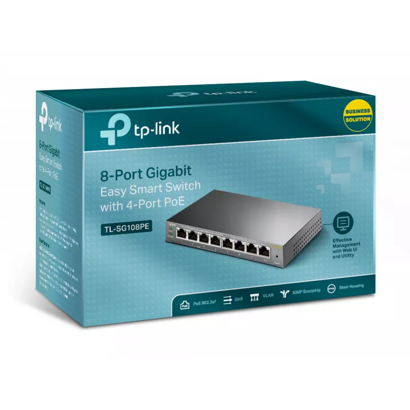 Riadený switch TP-Link TL-SG108PE 8-portový Gigabit so 4-portovým PoE