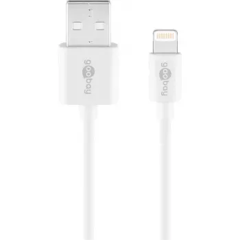 Nabíjací a synchronizačný kábel GOOBAY Lightning na USB A 1 m, 5W / 1A, biely