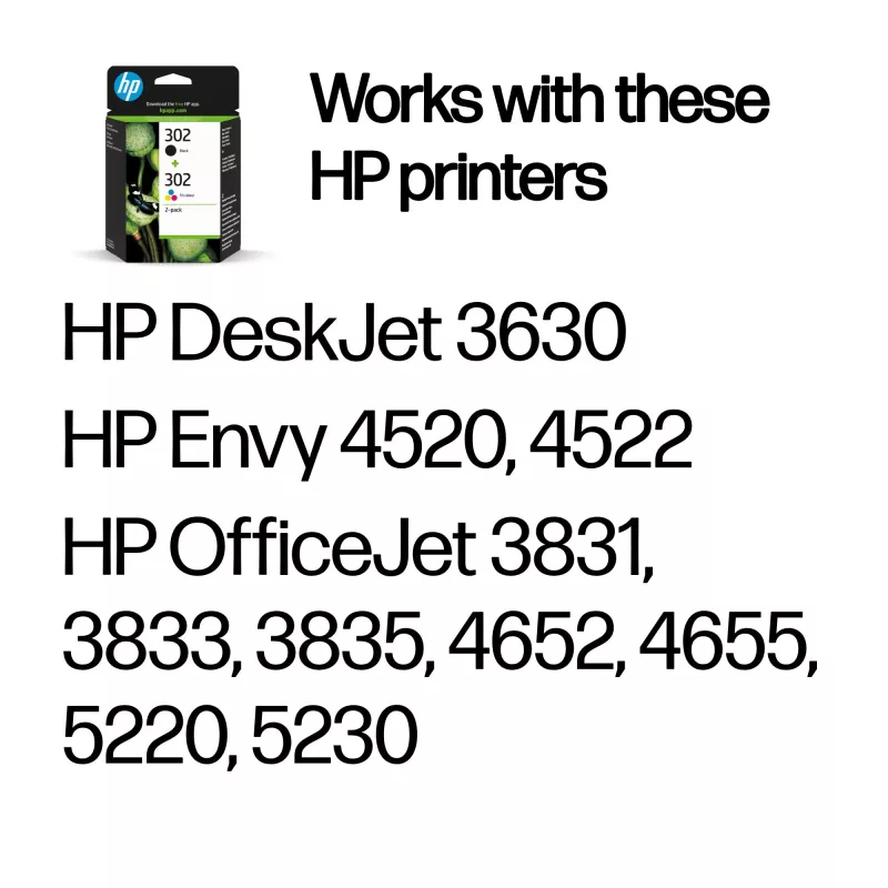 HP 302 balenie 2 ks čierna/tricolor Originálne atramentové kazety