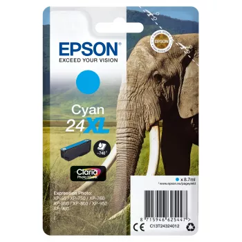 Epson Elephant samostatné balenie azúrová 24XL Claria Photo HD atrament
