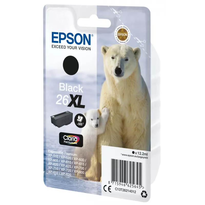 Epson 26XL atramentová kazeta čierna 500 strán atrament C13T26214012