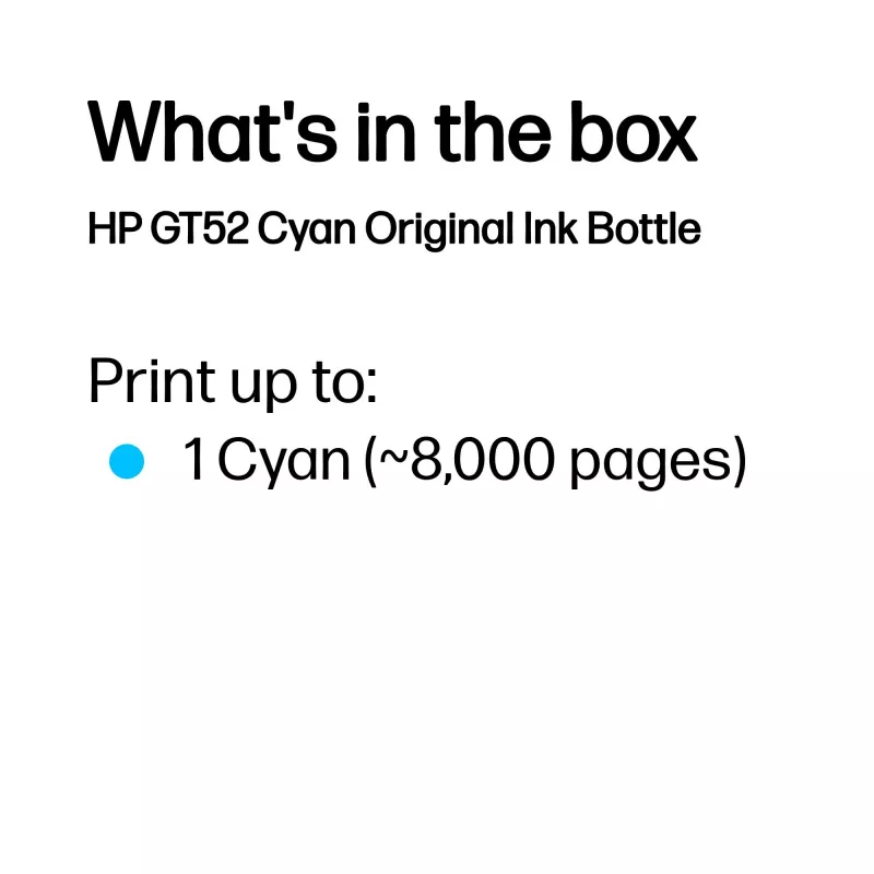HP GT52 azúrová originálna atramentová fľaša