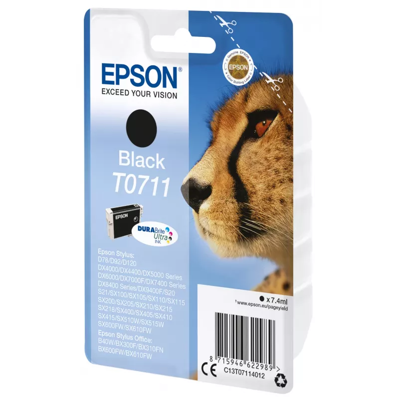 Epson Cheetah samostatné balenie čierna T0711 DURABrite Ultra atrament