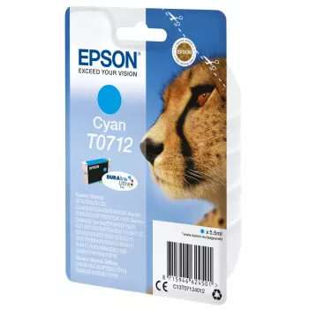 Epson samostatné balenie azúrová T0712 DURABrite Ultra atrament, štandardná výdrž, azúrová, 5,5 ml, 1 ks