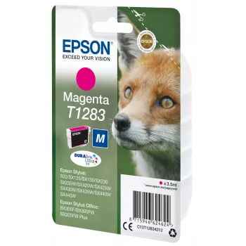 Epson Fox samostatné balenie purpurová T1283 DURABrite Ultra atrament, purpurová, pigmentový atrament, 3,5 ml, 1 ks, 160 strán