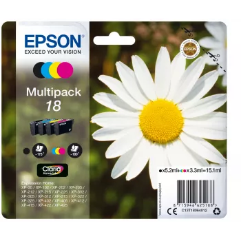 Atramentová kazeta Epson 18 multipack C13T18064012 čierna, azúrová, purpurová, žltá