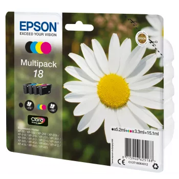 Atramentová kazeta Epson 18 multipack C13T18064012 čierna, azúrová, purpurová, žltá
