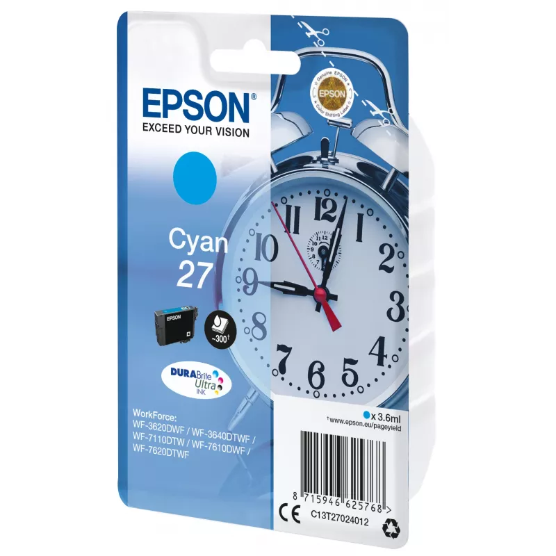 Epson Alarm clock samostatné balenie azúrová 27 DURABrite Ultra atrament