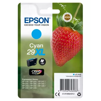 Epson Strawberry samostatné balenie azúrová 29XL Claria Home atrament, vysoká (XL) výdrž, azúrová, 6,4 ml, 1 ks, 450 strán