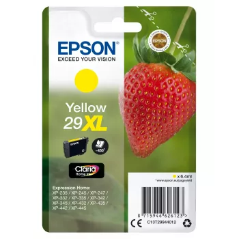 Epson Strawberry samostatné balenie žltá 29XL Claria Home atrament, vysoká (XL) výdrž, žltá, pigmentový atrament, 6,4 ml, 1 ks, 450 strán