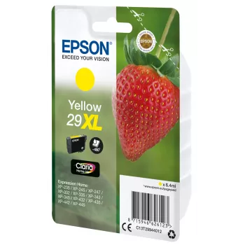 Epson Strawberry samostatné balenie žltá 29XL Claria Home atrament, vysoká (XL) výdrž, žltá, pigmentový atrament, 6,4 ml, 1 ks, 450 strán