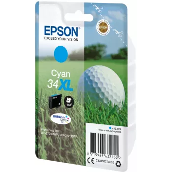 EPSON atramentová kazeta samostatné balenie „Golf“ azúrová 34XL DURABrite Ultra atrament 10,8 ml