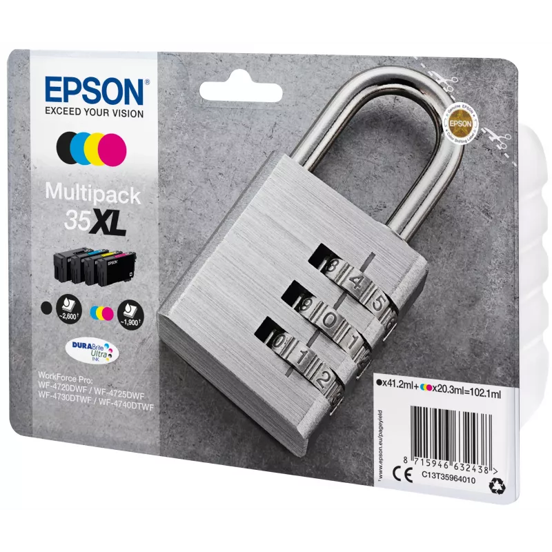 Epson Padlock multipack 4 farby 35XL DURABrite Ultra atrament