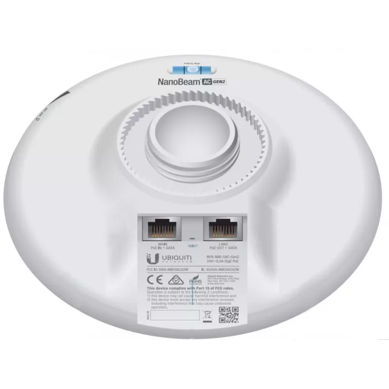 UBIQUITI NETWORKS prístupový bod Nano Beam Ac Gen2 Nbe-5ac-gen2 Airmax Atheros MIPS 74kc biela
