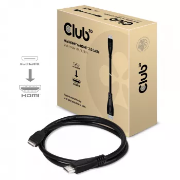 CLUB3D Mini HDMI™ na HDMI™ 2.0 4K60Hz kábel 1 m / 3,28 ft