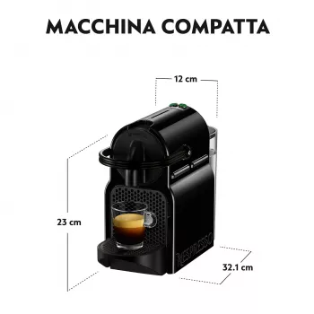Kapsulový espresovač De’Longhi Inissia EN 80.BAE, Nespresso, 0,7 L nádrž na vodu, 19 bar, čierna