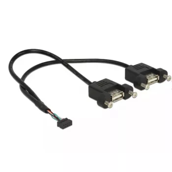 USB kábel DeLOCK 84832 USB 2.0 0,25 m 2 x USB A čierna