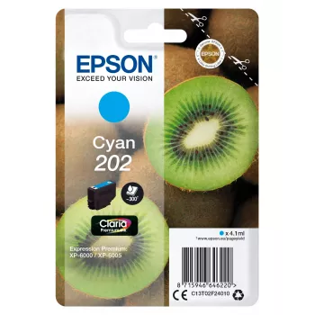 EPSON atramentová kazeta Singlepack Kiwi azúrová 202 Claria Premium Ink 4,1 ml