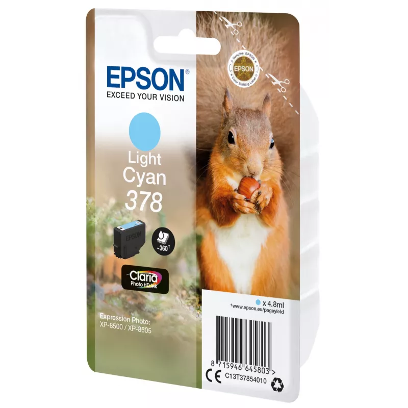 Epson Squirrel Singlepack svetlo azúrová 378 Claria Photo HD atrament