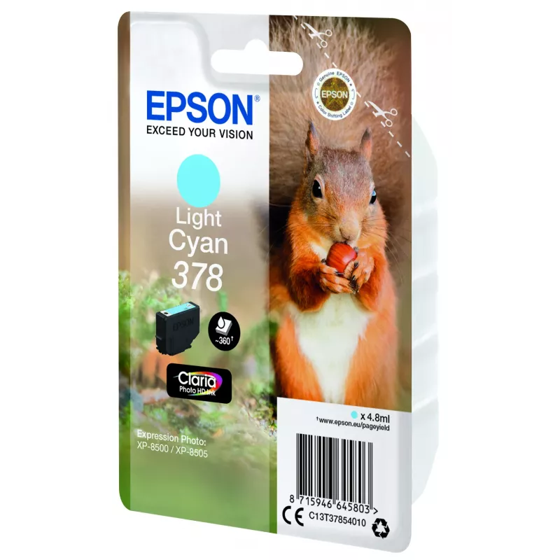 Epson Squirrel Singlepack svetlo azúrová 378 Claria Photo HD atrament