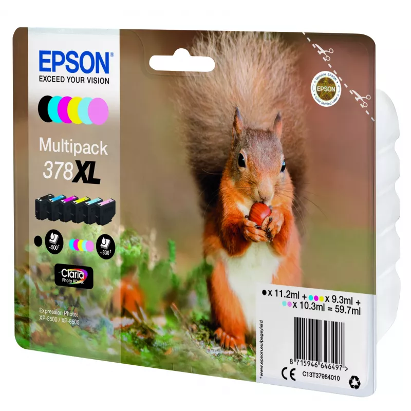 Epson Squirrel Multipack 6 farieb 378XL Claria Photo HD atrament