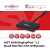 CLUB3D Multi Stream Transport Hub DisplayPort 1.2 Quad Monitor USB napájaný