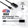CLUB3D Mini DisplayPort 1.4 na HDMI 2.0b HDR aktívny adaptér