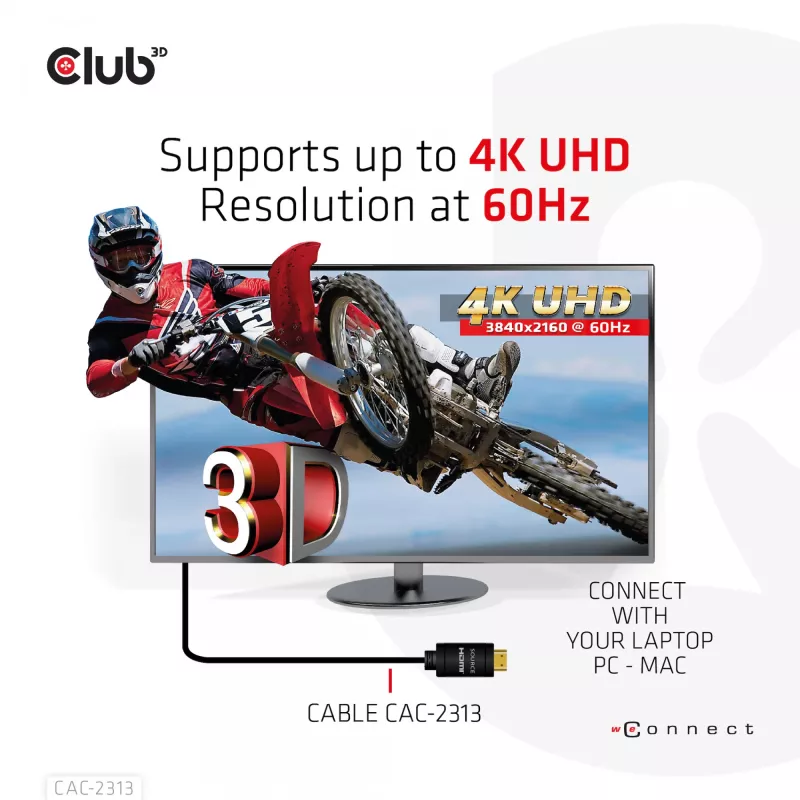CLUB3D HDMI 2.0 4K60Hz RedMere kábel 10m/32,8ft