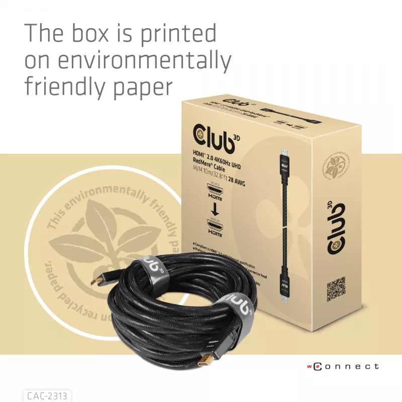 CLUB3D HDMI 2.0 4K60Hz RedMere kábel 10m/32,8ft