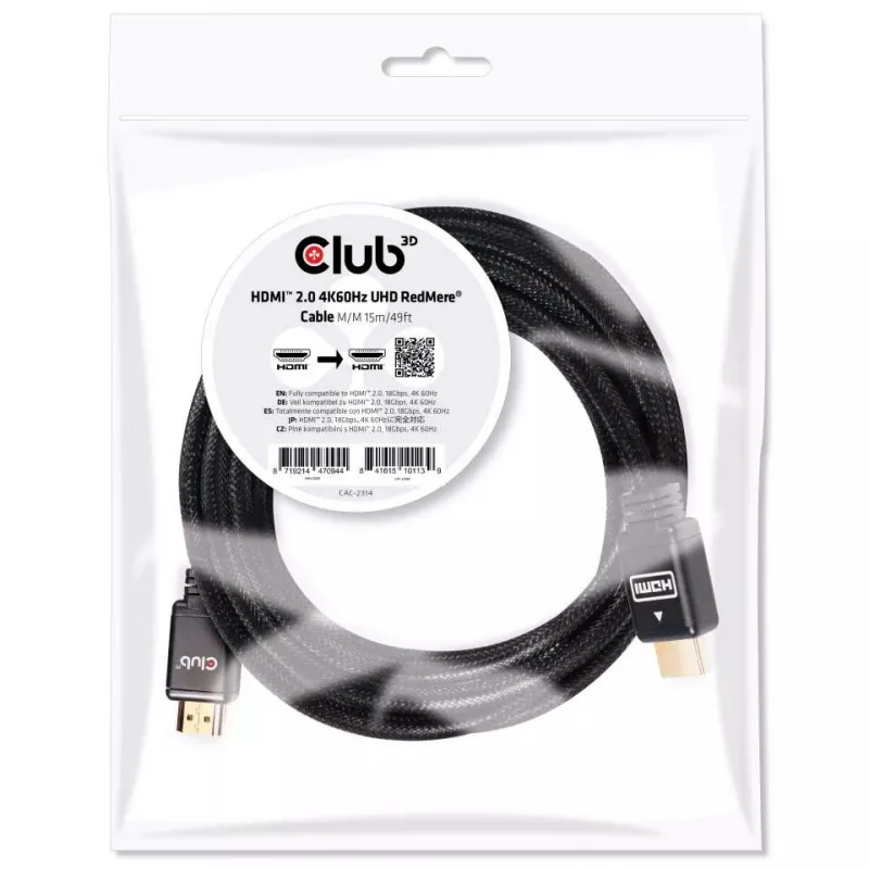 CLUB3D HDMI 2.0 4K60Hz RedMere kábel 15m/49,2ft