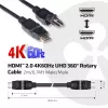 Club 3D CAC-1360 kábel HDMI 2.0 s Ethernetom, otočný o 360°, 4K60Hz UHD, M/M, 2 m, čierny