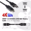 Club 3D CAC-1360 kábel HDMI 2.0 s Ethernetom, otočný o 360°, 4K60Hz UHD, M/M, 2 m, čierny
