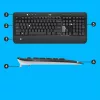 Bezdrôtová sada klávesnice a myši Logitech MK540 Advanced – klávesnica Full-Size QWERTZ, USB prijímač, US rozloženie, ergonomická myš, čierna/biela